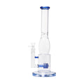 Clear and Blue Big Lantern Water Pipe with percolator on white background