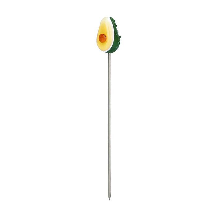 Avocado-shaped poker on a white background