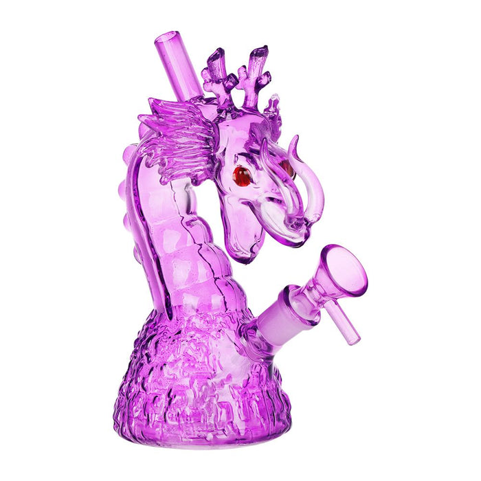 Dragon Style Purple Bong on a white background