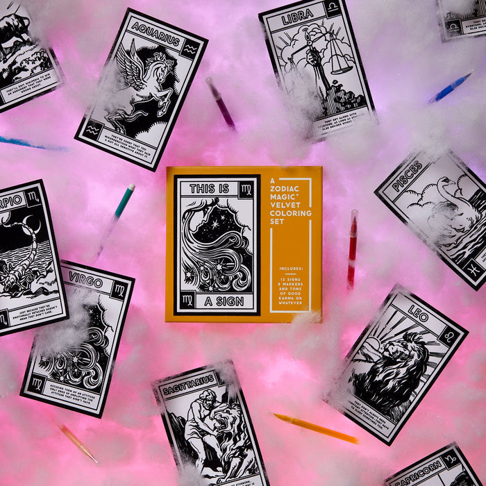This Is A Sign Magic Velvet Zodiac Coloring Set Brass Monkey