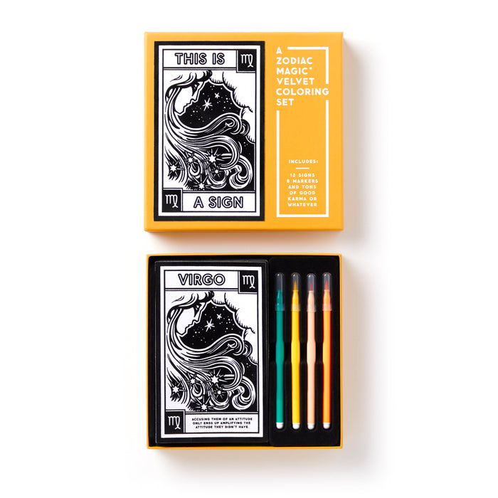 This Is A Sign Magic Velvet Zodiac Coloring Set Brass Monkey