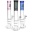 Triple Honeycomb Perc Straight Tube Water Pipe - 15"