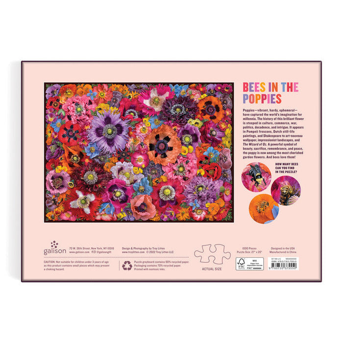 Bees in the Poppies 1000 Piece Puzzle Puzzles Troy Litten