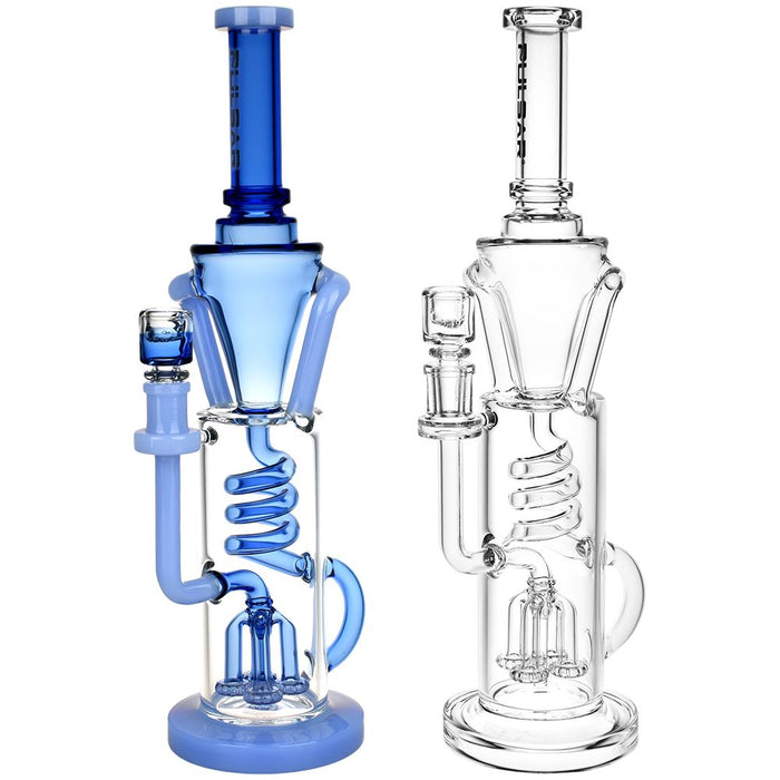 Twister Glass Recycler Water Pipe - 14.5"