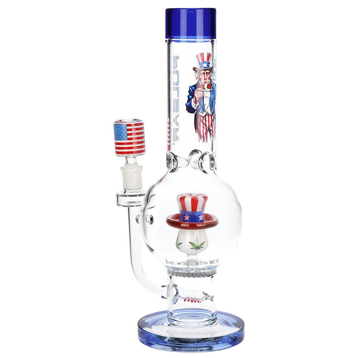 USA Top Hat Bubble Base Glass Bong - 13.25"