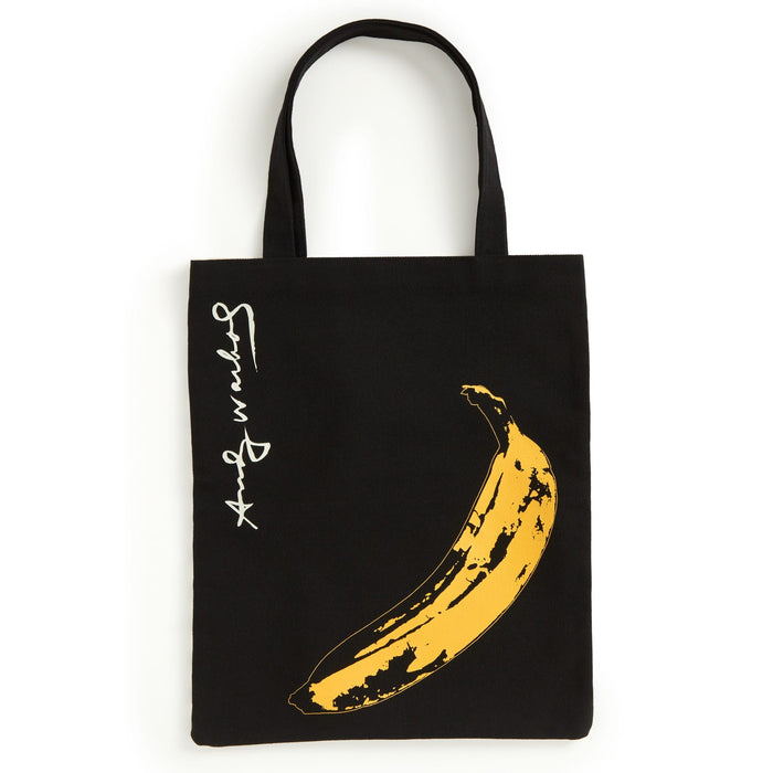 Warhol Banana Canvas Tote Bag - Black Reusable Tote Andy Warhol Foundation For The Visual Arts