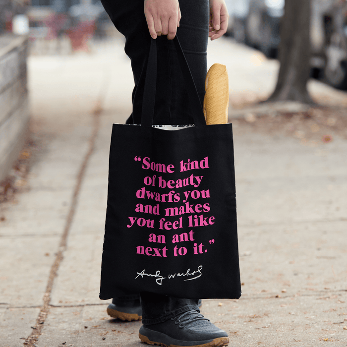 Warhol Flowers Canvas Tote Bag - Pink Tote Bags Andy Warhol Foundation For The Visual Arts
