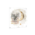 Watercolor Hamalach wall art featuring Hebrew Modeh Ani prayer text with soft beige and gold tones on acrylic floating frame.