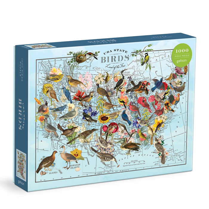 Wendy Gold State Birds 1000 Piece Puzzle Galison