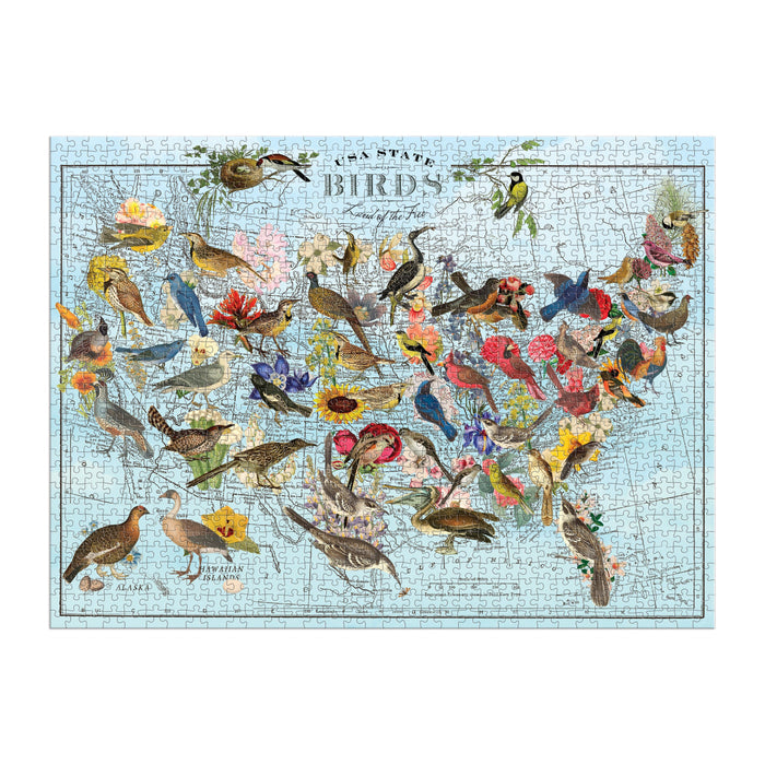 Wendy Gold State Birds 1000 Piece Puzzle Galison
