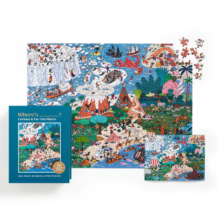 Where's ________? Curious and Far Out Places 500 Piece Search and Find Puzzle Jigsaw Puzzle Hye Jin Chung