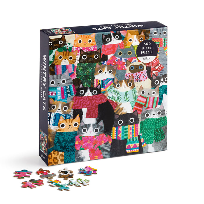 Wintry Cats 500 Piece Puzzle Puzzles Angela Rozelaar