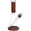 Wood and Glass Beaker Bong on white background