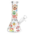World Peace Sign Beaker Bong - 8 IN