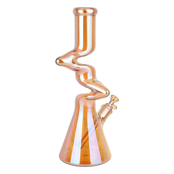 XL Twisty Tunnel Electroplated Glass Bong - 15"